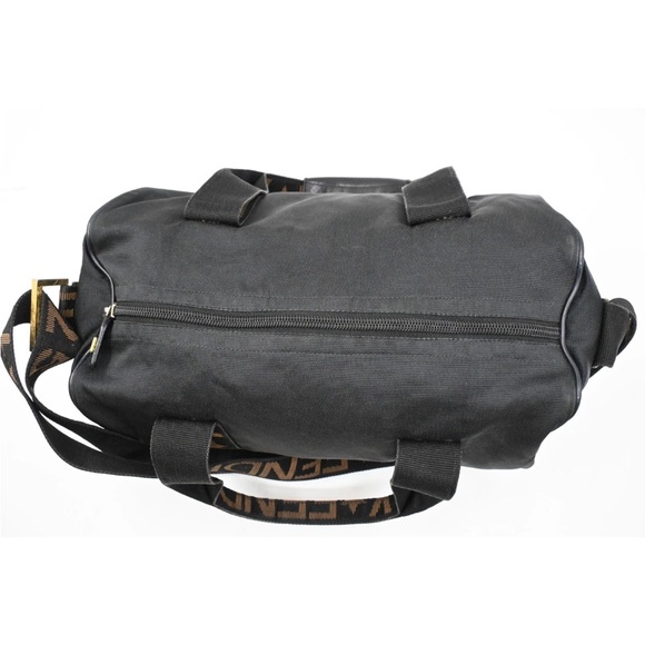 Fendi Black & Brown Canvas / Leather Medium Size Duffle Tote W / Pouch - Picture 8 of 13